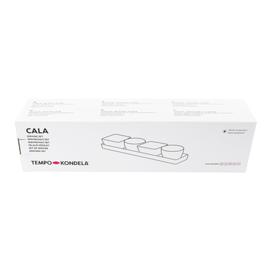 Sada 4 ks misiek na podnose, zelená/biela, CALA