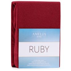 Froté plachta s gumou AmeliaHome Ruby tmavočervené, velikost 220-240x220