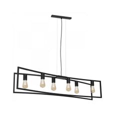 Luster na lanku TUNJA 6xE27/60W/230V čierna