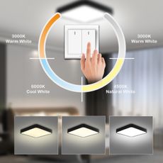 Brilagi - LED stropné svietidlo POOL LED/48W/230V 3000/4500/6000K 50x50 cm čiern