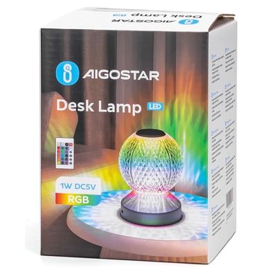 Aigostar-LED RGB Stmievateľná nabíjacia stolná lampa LED/1W/5V 1800mAh 13,5cm + DO
