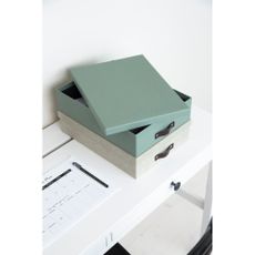 Zelený kartónový organizér na dokumenty Oskar Canvas Paper Laminate – Bigso