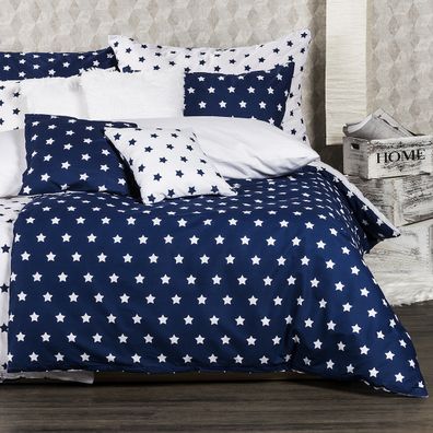 4Home bavlnené obliečky Stars Navy blue, 140 x 200 cm, 70 x 90 cm