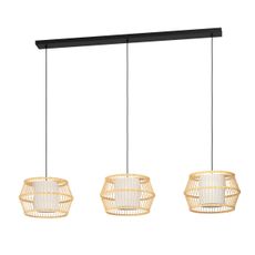 Eglo 390234 - Luster na lanku MONTERROSO 3xE27/40W/230V bambus