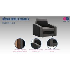 Kreslo HEWLET model 2 Čierna - fialová