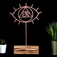 Hanah Home Kovová dekorácia Eye 35 cm bronzová