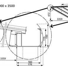 Hliníková pergola 400 cm antracit / polykarbonát Dekorhome 350 cm