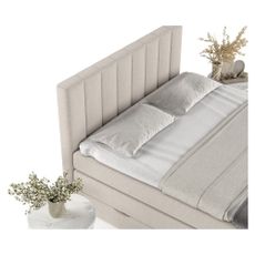 Béžová boxspring posteľ s úložným priestorom 180x200 cm Ruby – Maison de Rêve