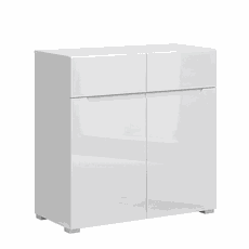 Komoda 2D2S, biela/biely extra vysoký lesk HG, JOLK