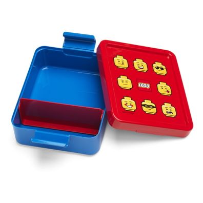 Modrý box na desiatu s červeným vekom LEGO® Iconic