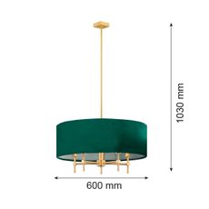 Argon 2146 - Luster na tyči ABBANO 5xE14/7W/230V mosadz/zelená