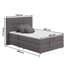 Elektrická polohovacia boxspringová posteľ ISLA 120 x 200 cm