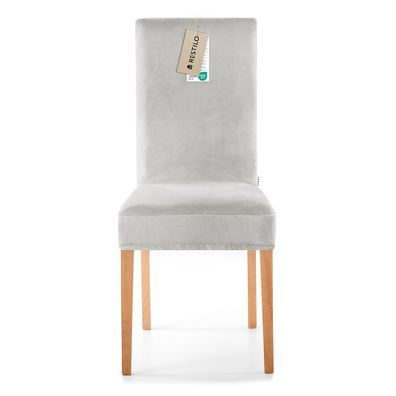 Restilo Napínací potah na židli Sento stříbrná, 48x 48 x 58 + 10 cm, sada 4 ks