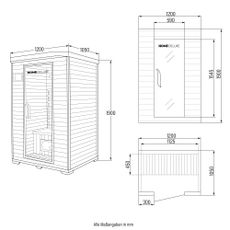 Infračervená kabína s plnospektrálnym ohrievačom REDSUN M - 120 x 105 cm pre 2 osoby