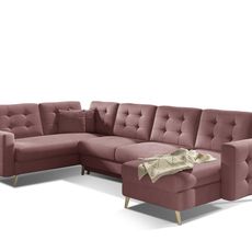 Eltap Rohová rozkládací sedací souprava ASGARD U 326 cm Mat Velvet 63 růžová univerzální