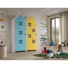 Žlto-svetlomodrá detská šatníková skriňa 115x171,5 cm CASAMI BRUGES – Vipack