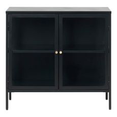 Čierna kovová vitrína 90x85 cm Carmel – Unique Furniture