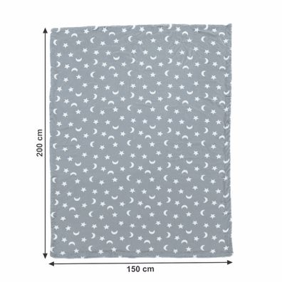 KONDELA Navo obojstranná baránková deka 150x200 cm sivá / biela / vzor