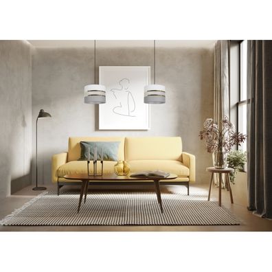 Luster na lanku CORAL 1xE27/60W/230V pr. 20 cm biela/šedá