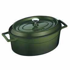 LAVA Metal Liatinový oválny hrniec zelená, 4,8 l, pr. 29 cm