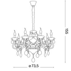 Ideal Lux - Krištáľový luster na reťazi NEGRESCO 8xE14/28W/230V pr. 73,5 cm číra