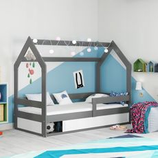 Interbeds BMS Group Domček detská posteľ Sivá 80x160