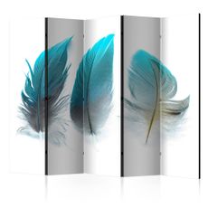 Paraván Blue Feathers Dekorhome 225x172 cm (5-dielny)