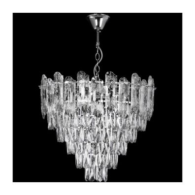 LED luster na reťazi 9xE27/60W/230V + 6xLED/6W pr. 50 cm lesklý chróm