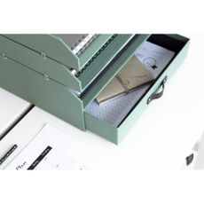 Zelený kartónový organizér do zásuvky/na dokumenty Walter Canvas Paper Laminate – Bigso