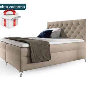 Wilsondo Čalúnená boxspring manželská posteľ Guliette s matracom - béžová Rozmer: 180x200