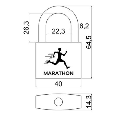 RV.MARATHON.40.MK5 sada visiacich zámkov Mosadz