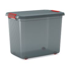 Sivý plastový úložný box s vekom 59x39x45 cm K Latch Box – KIS