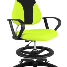 Detská rastúca stolička Neoseat KINDER — látka, čierna / reflexná zelená