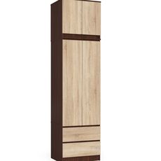 Ak furniture Šatníková skriňa s nástavcom Star 60 cm wenge/dub sonoma