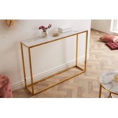 Konzolový stolík Elegance 110 cm mramorové zlato