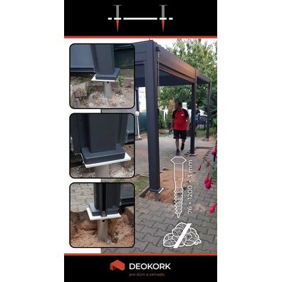 Deokork Záhradný kovový altánok BRISBANE 3x4 m