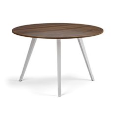 Konferenčný stôl PRIMO ZEN, priemer 120 cm, biela podnož, orech