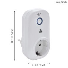 Eglo 97936 - Inteligentná zásuvka Connect plug PLUS 2300W SCHUKO Bluetooth