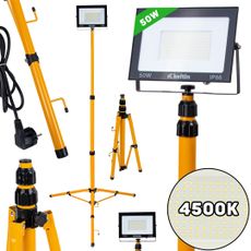 50W LED svetlomet s teleskopickým stojanom a káblom - neutrálna biela farba 4500K (1)
