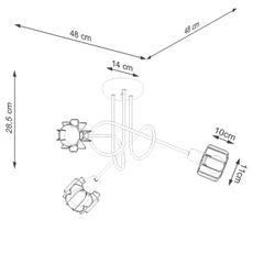 Sollux SL.1118 - Luster na tyči BELUCI 3xE14/40W/230V čierna
