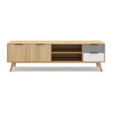 TV stolík z borovicového dreva v prírodnej farbe 180x53 cm Elfa - Marckeric