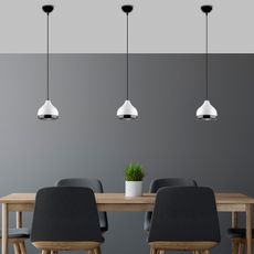 Luster na lanku YILDO 1xE27/40W/230V biela/čierna