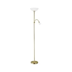EGLO 82844 - Stojacia lampa UP 2 1xE27/60W + 1xE14/25W mosadz