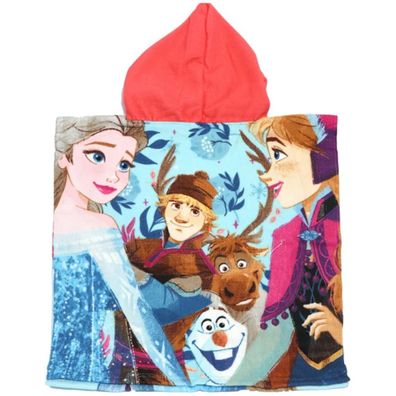 Kúpacie pončo - osuška s kapucňou Ľadové kráľovstvo - Frozen - vyrobená z mikrovlákna - 50 x 100 cm
