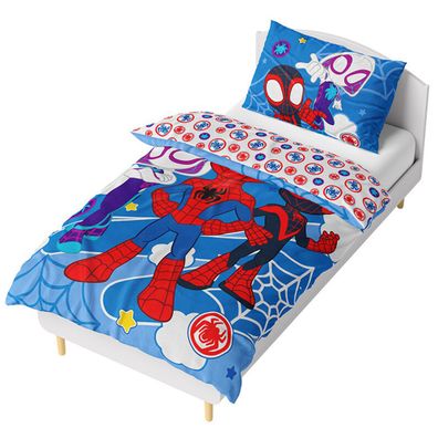 Mikroplyšové posteľné obliečky Spidey a jeho úžasní priatelia - 70 x 90 cm + 140 x 200 cm, zipsové zapínanie