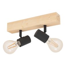 Stropné svietidlo v čiernej a prírodnej farbe 5x30 cm TOWNSHEND 3 – EGLO