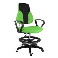 Detská rastúca stolička Neoseat KINDER — látka, čierna / zelená