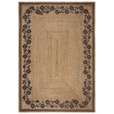 Flair Rugs koberce Kusový koberec Printed Jute Maisie Natural/Black - 80x150 cm