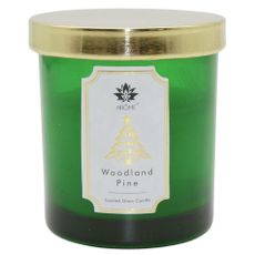 AromeSviečka vo farebnom skle s viečkom, Woodland Pine, 125 g