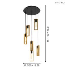 Eglo 49549 - Luster na lanku LITTLETON 6xE27/60W/230V